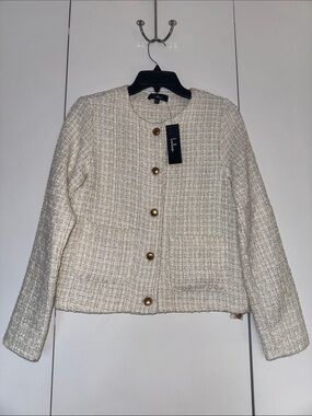 💜OFFERS💜 - BRAND NEW! Lulu's Cream Tweed Jacket with Gold Buttons